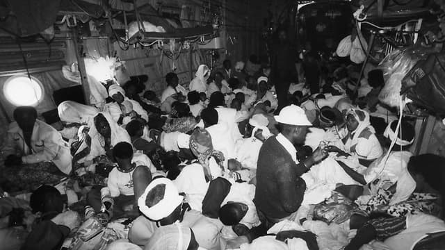 Campamento de refugiados etíopes. 