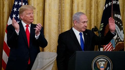 El presidente de EEUU Donald Trump y el primer ministro Netanyahu durante la presentación del plan de paz en Washington. (AP) El presidente de EEUU Donald Trump y el primer ministro Netanyahu durante la presentación del plan de paz americano en Washington.