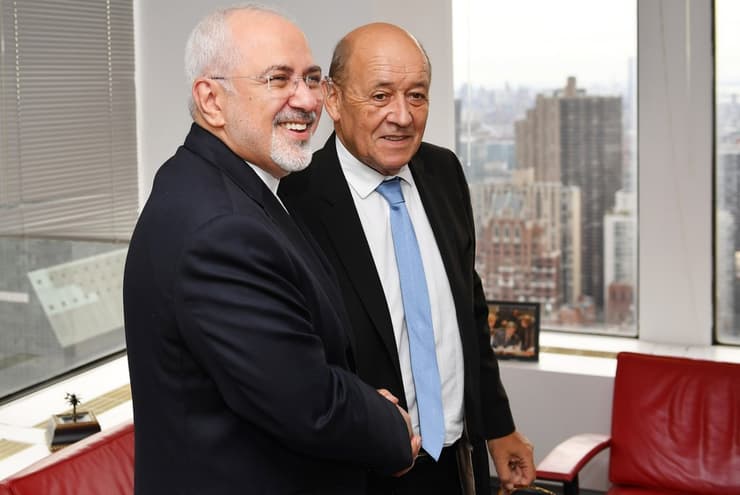 El Ministro de Asuntos Exteriores de Francia, con su par iraní. 