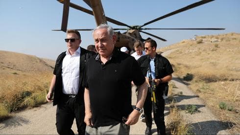 Benjamín Netanyahu durante una visita al Valle del Jordán. 