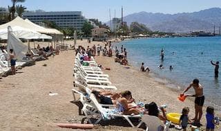 Orilla del mar Rojo en Eilat, en el extremo sur de Israel. 