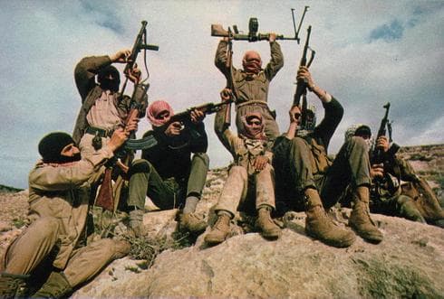 Terroristas de la Organización para la Liberación de Palestina en 1969.