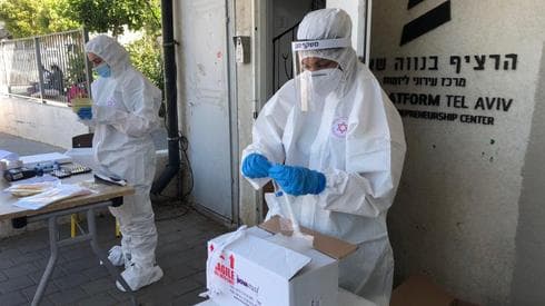 Pruebas de coronavirus en el sur de Tel Aviv.