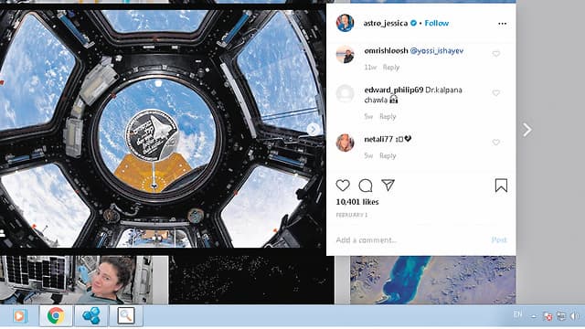 La medalla que Jessica Meir llevó a Israel en memoria de Ilan Ramón [astronauta israelí que falleció el 1º de febrero del 2003 en la tragedia del transbordador espacial Columbia] . 