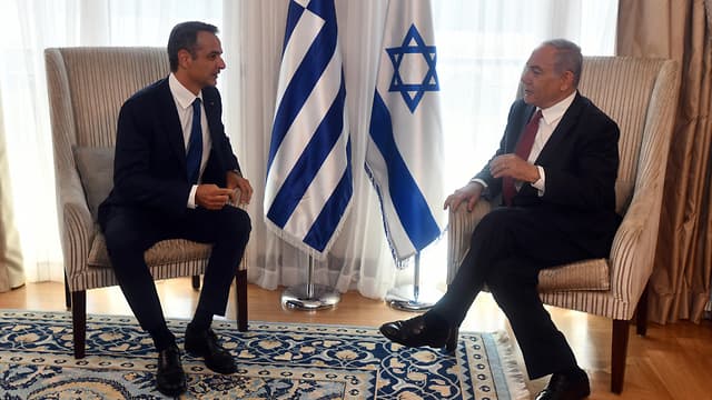 Netanyahu se reunió con el primer ministro griego, Kyriakos Mitsotakis, en Jerusalem. 
