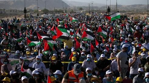 En Cisjordania, palestinos se movilizan contra la anexión pendiente. 