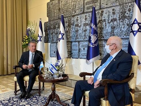 Urribarri, en 2020, recibido por el entonces presidente israelí Reuven Rivlin. 