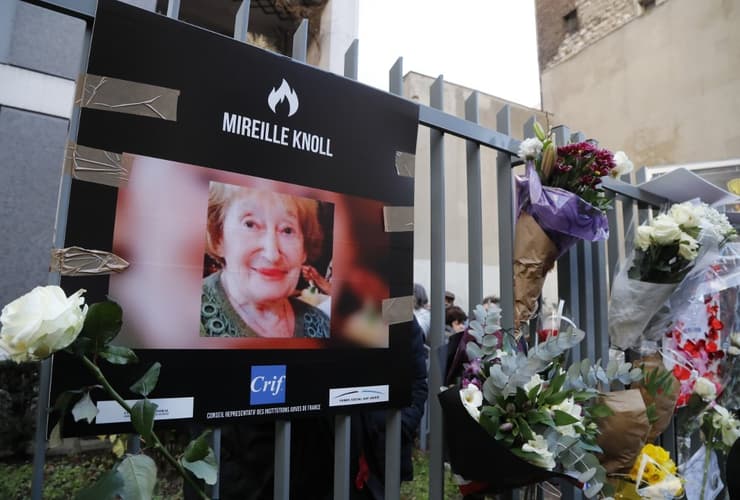 Homenaje a Mireille Knoll tras su asesinato en París en 2018.