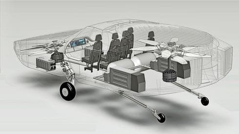 Dibujo del interior del VTOL CityHawk. 