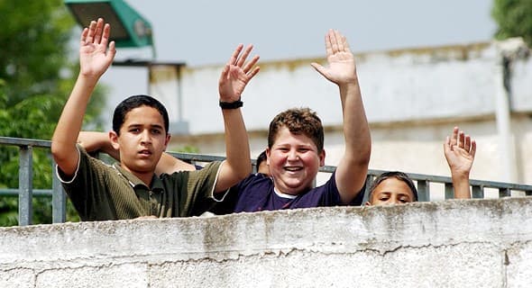 Estudiantes en la ciudad árabe de Garbihay. 