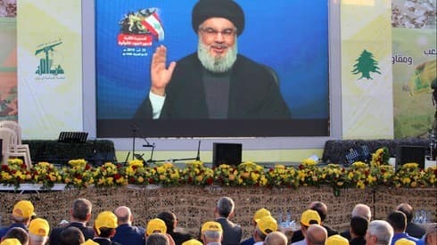 El líder de Hezbollah, Hassan Nasrallah, se dirige a miembros de la organización después del ataque en Siria atribuido a Israel. (AFP) El líder de Hezbollah, Hassan Nasrallah, se dirige a miembros de la organización después del ataque en Siria atribuido a Israel.