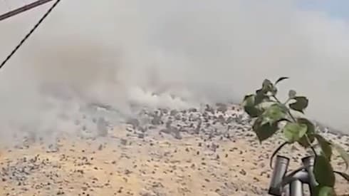Columna de humo en el lugar de los hechos. 