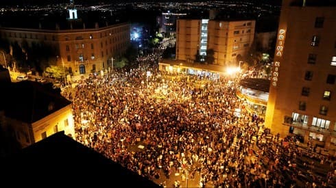 Manifestantes contra el gobierno en Jerusalem. 