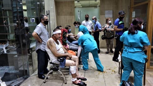Heridos en un hospital libanés.