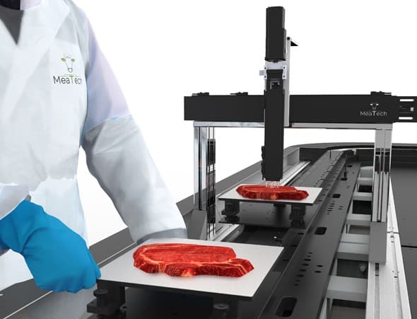 Impresora de carne 3D de MeaTech. 