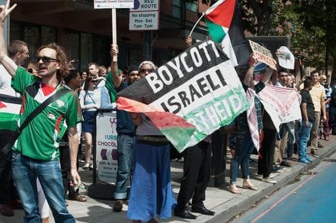 Una convocatoria de BDS en Londres. 