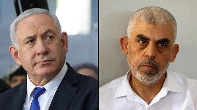 Netanyahu y Sinwar. 