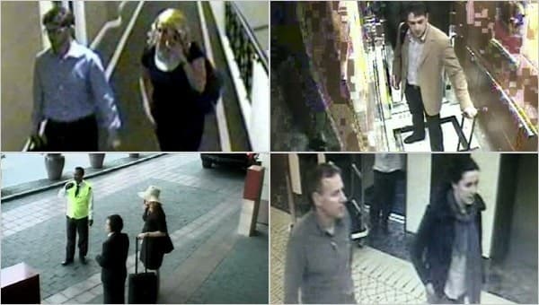 Sistema de seguridad de un hotel muestra a sospechosos del asesinato del líder militar de Hamás, Mahmoud al-Mabhouh, en Dubai en 2010. (Policía de Dubai) Sistema de seguridad de un hotel muestra a sospechosos del asesinato del líder militar de Hamas Mahmoud al-Mabhouh en Dubai en 2010.