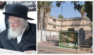 El rabino Chaim Kanievsky (izquierda) y la yeshivá Rina Shel Torah, en Karmiel, donde se contagiaron 200 de los 400 estudiantes.