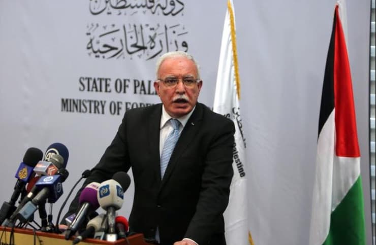 Ministro de Relaciones Exteriores palestino Riyad al-Maliki. 