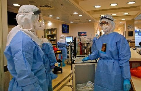 Sala de atención por coronavirus en el Hospital Meir de Kfar Saba. 