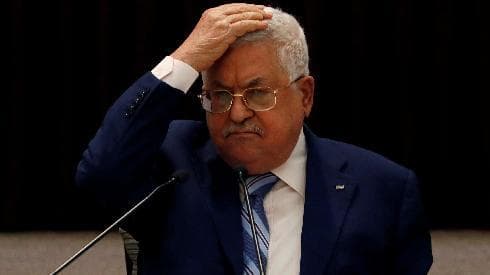 El presidente de la Autoridad Palestina, Mahmoud Abbas, durante la reunión de la Liga Árabe en El Cairo, Egipto.