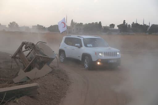 Un jeep de la Media Luna Roja Turca en Siria. 
