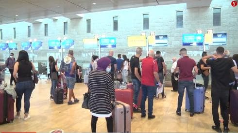 El aeropuerto internacional Ben Gurion, lleno como nunca en etapa de pandemia. (Shmulik Davidpur) Aeropuerto Ben Gurion