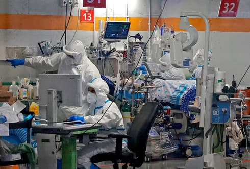  Sala de coronavirus del Centro Médico Sheba.  