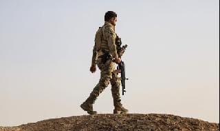 Combatientes sirios apoyados por Turquía en el norte de Siria.