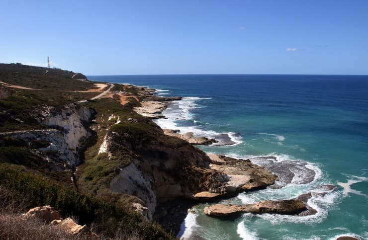 Frontera costera entre Israel y Líbano. 