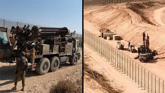 Trabajos de las FDI cerca del túnel terrorista detectado en octubre. 