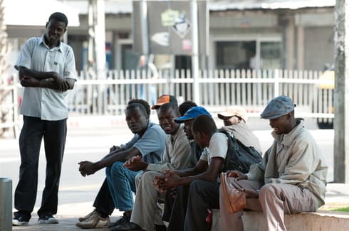 Refugiados sudaneses en el sur de Tel Aviv. 
