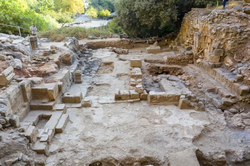 La iglesia descubierta en la reserva de Banias. 