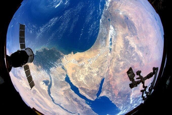 Israel vista desde la Estación Espacial Internacional. 
