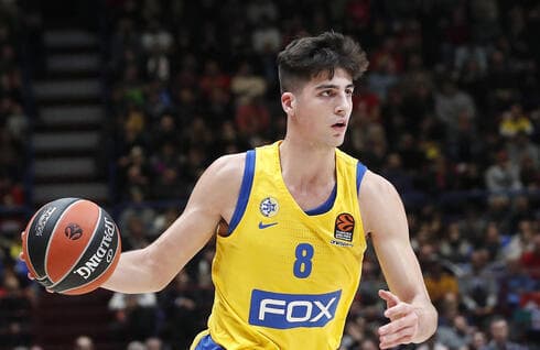 Deni Avdija jugando para Maccabi Tel Aviv. 