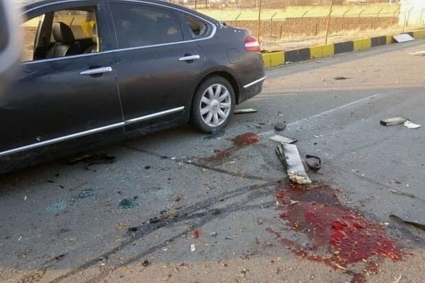 Escena del lugar donde fue asesinado el científico iraní. 