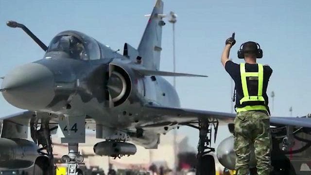 Avión de combate Kfir israelí. 