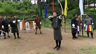Tiro con arco, uno de los deportes nacionales de Bután. 