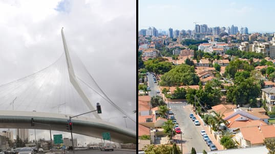Kfar Sava (derecha) y Jerusalem. 