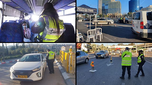 Intensos operativos de control durante las primeras horas de endurecimiento de las pautas de salud. (Ynet) Cierre Israel