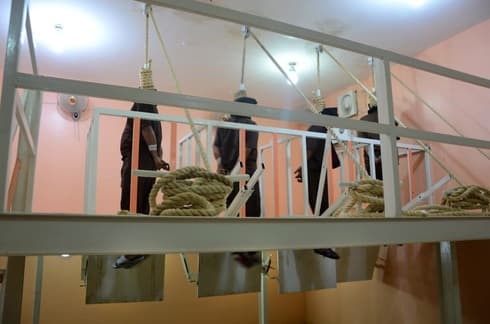Miembros del Estado Islámico ejecutados en junio de 2018 en Irak. 