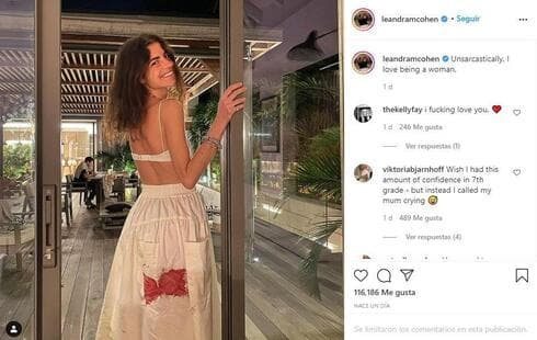 La publicación de Medine Cohen en su cuenta personal de Instagram. 