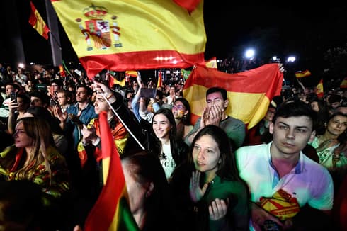 Un mitin del partido Vox de extrema derecha. 