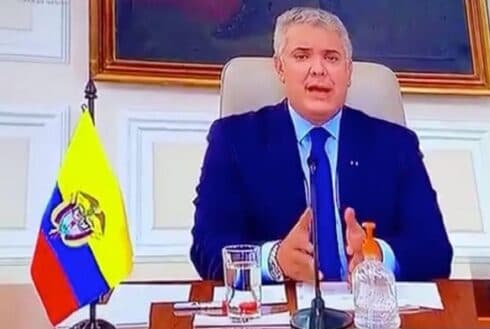 El presidente colombiano en el video difundido por el gobierno de su país. 