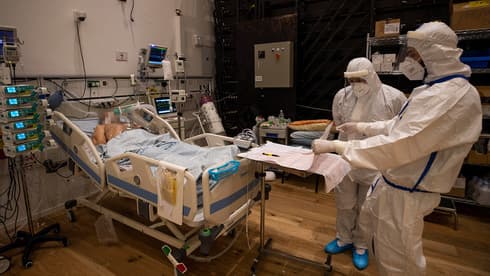 Sala de coronavirus en el Centro Médico Ziv en Safed. 