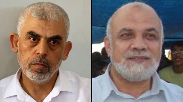 Yahya Sinwar y su principal rival, Nizar Awadallah. 