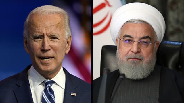 El presidente estadounidense Joe Biden y el presidente iraní Hassan Rouhani. (AP/Oficina de Prensa de Irán) El presidente estadounidense Joe Biden y el presidente iraní Hassan Rouhani.