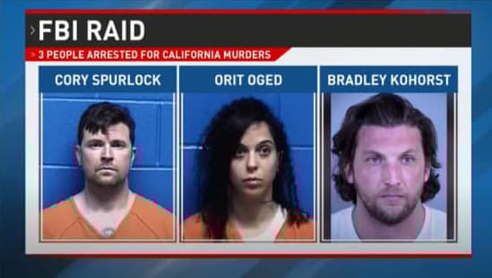 Orit Oged y los otros dos hombres arrestados en Estados Unidos.