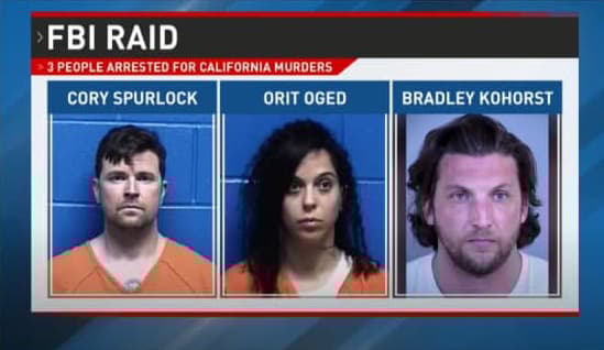 Orit Oged y los otros dos hombres arrestados en Estados Unidos.